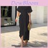Stylish Summer Girl Dress With Shirt Collar In Polyester For Casual Wear