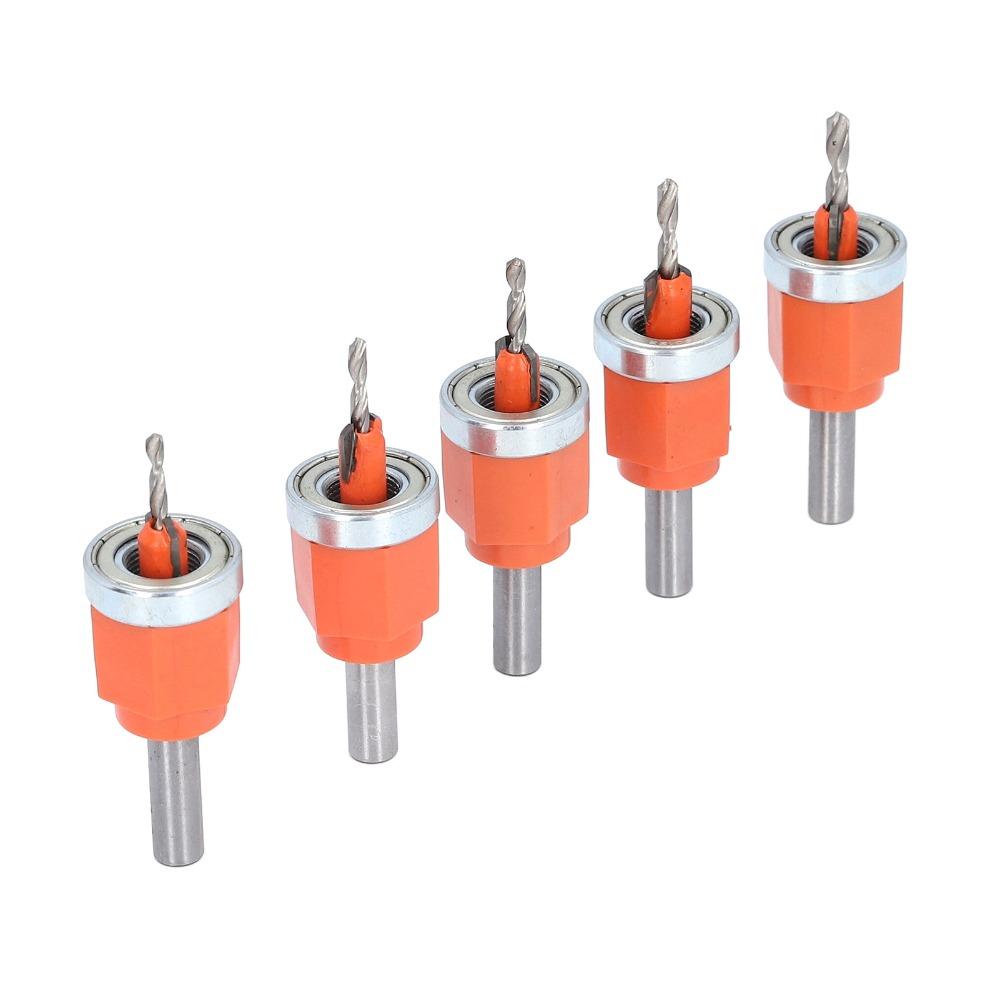 5pcs High Speed Steel Adjustable Depth Drill Bit Hole Opener Bit Set  Woodworking Drilling