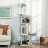 160 cm Cat Tree, Multiple Levels, Sisal Scratching Posts, Caves, Plush Platforms, Hammock, Ladder, Play Balls