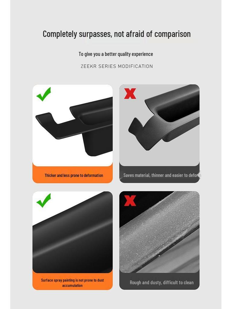 Caixas de Armazenamento Ocultas Compatíveis para 25 Modelos Zeekr 7X: Porta, Console Central, Debaixo do Assento, Apoio de Braço em Silicone