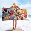 Anime Character Printed Square Microfiber Beach Towel Quick Dry Bath Towel For Shower Swimming