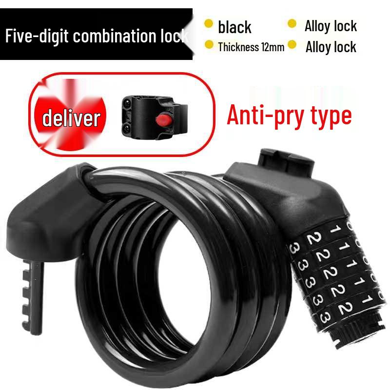 Waterproof Anti-theft Steel Cable Lock for Motorcycles, E-Bikes, and Helmets