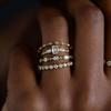 4Pcs Rings for Women Gold Color Luxury Wedding Set Jewelry Brilliant Geometric Cubic Zircon New Trendy Female Accessories