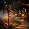 Solar Moon Cats LED Stakes Light Weatherproof Metal Pumpkin Stake Lights Halloween Decorations Solar Lamp for Housewarming Gifts