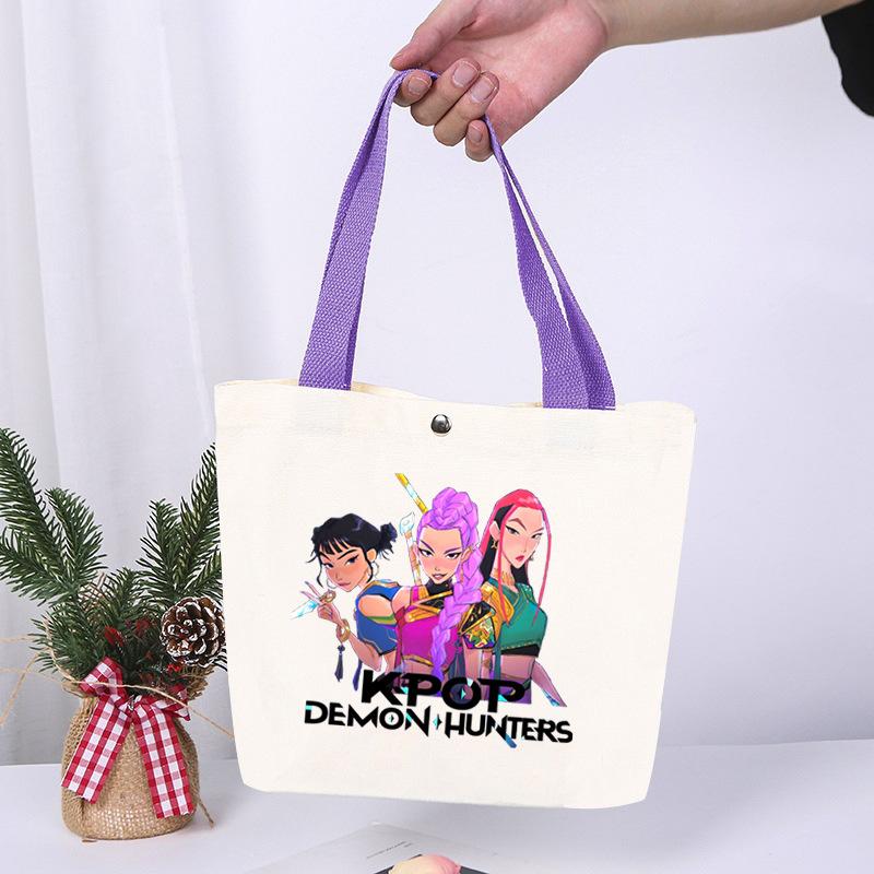 K-Pop Animation Cartoon Printing High Value Fashion Simple Canvas Bag Going Out Portable Shopping Bag Handbag