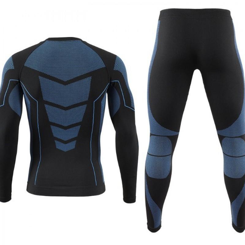 Seamless Compression Athletic Set Yoga Running Skiing Workout - Long Sleeve Top Full-Length Pants Moisture Wicking Quick Dry