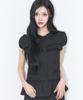ILLIGO Bow Pocket Ruffle Blouse Striped Black