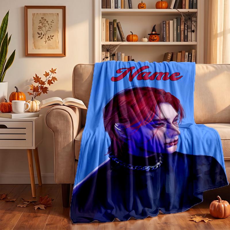 Hyunjin Custom Flannel Blankets Soft Warm Cozy Throws for Home Decor Holiday Gifts