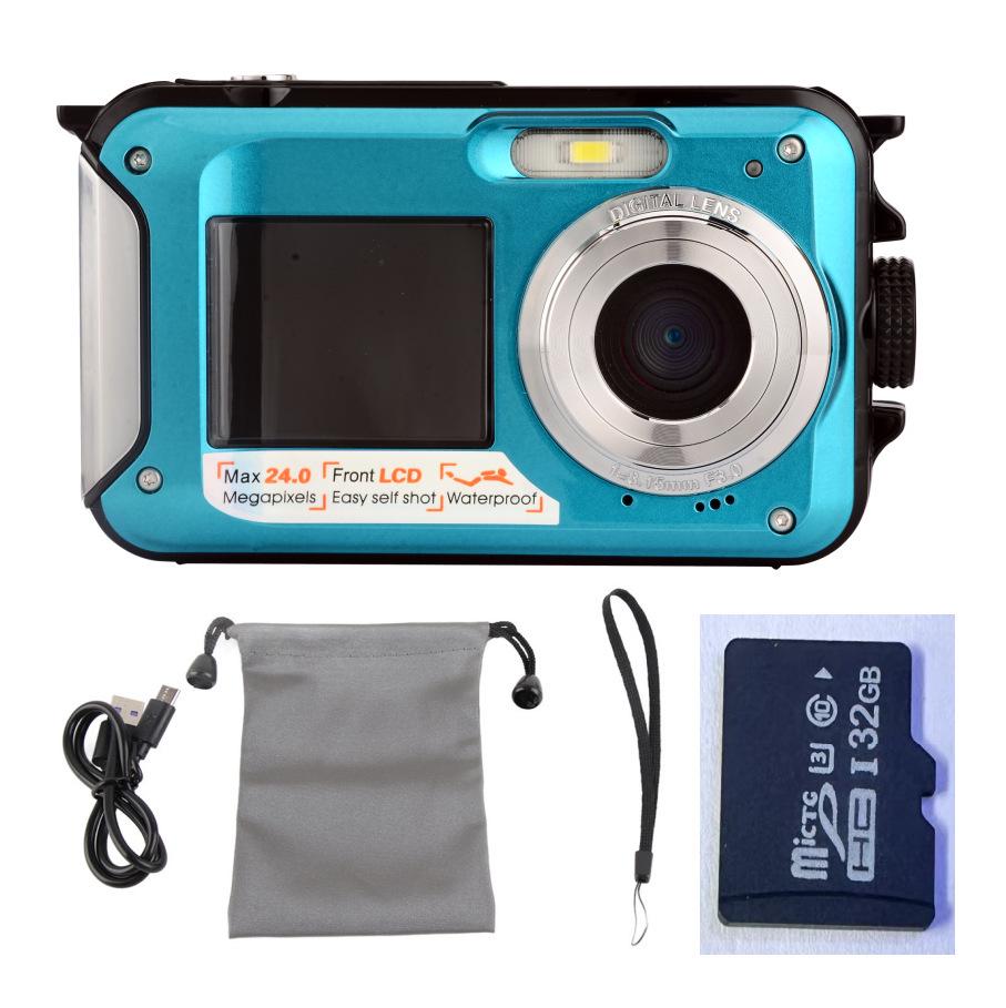Waterproof Dual-Screen 24MP HD Digital Camera - Model HD268 (English Version)