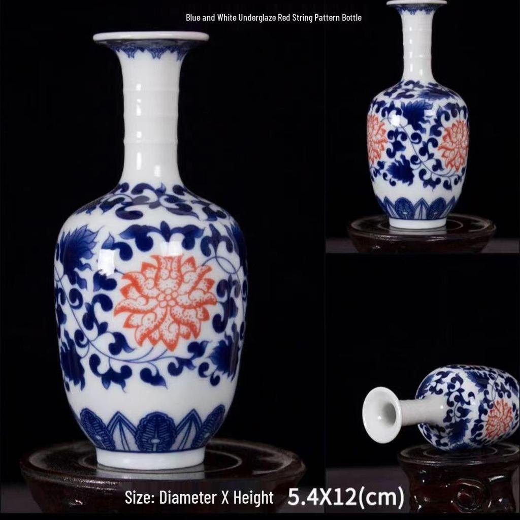 Antique Blue and White Chinese Porcelain Vase - European & American Handicraft for Flower Arrangements