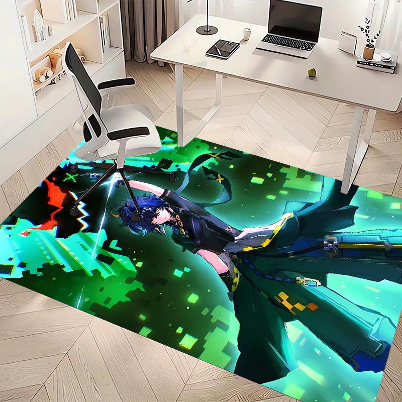 Genshin Impact characters6 Printed Absorbent Washable Carpet, Non-Slip Bathroom Mats, Kitchen Rugs, Yoga Mat,Living Room Entrance, Camping Picnic Rugs