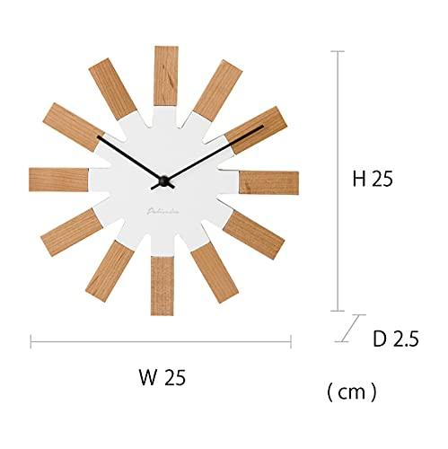 Interform Wall Clock CL-2949WH, Vierko White, Nordic Wood, W25 X H25 X D2.5cm, Sweep Movement