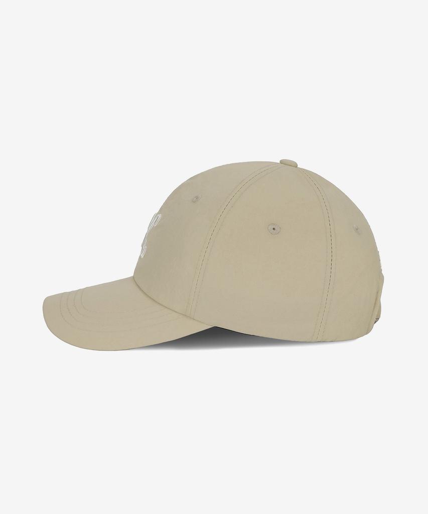 Bajal Va Curved Logo Nylon Ball Cap Light Beige