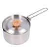 1000ml Camping Pot Stainless Steel Portable Outdoor Tea Coffee Pot with Detachable Handle for Picnic Hiking