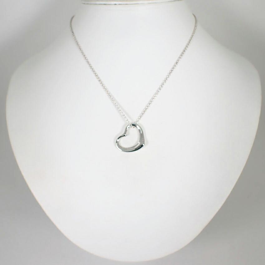 [Pre-owned] TIFFANY 925 Open Heart Pendant/Necklace/j69-7