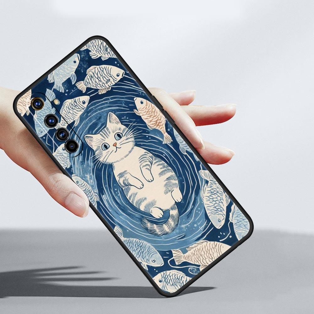 Blue Ocean Fish Soft TPU For Realme 13 12 11 10 9 Pro Plus GT3 GT2 C21 C25 C35 C53 C55 C67 Pro 5G Phone Case Cover Fundas Capas