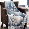 [Magic Throw Blanket] Cozy Polar Bear Print Throw Blanket - Multi-Use Magic, Soft, Warm & All-Season Comfort for Bedroom, Sofa,