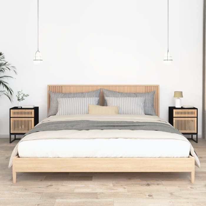 VidaXL Bedside Tables 2 Pcs, Nightstands with Compartment, Bed Cabinets, Bedroom Storage Furniture, 352094