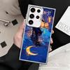 Night Moon Cat Dreamy Art Shockproof Phone Case for Samsung Galaxy S26 Edge S25 Ultra S24 FE S23 Plus S21 Cover Anti Fall Fundas