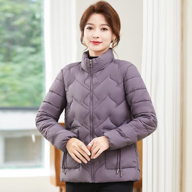 Chaqueta de Invierno Ligera Acolchada de Algodón para Mujer, Acolchada de Algodón, Acolchada de Plumón, Versión Coreana, Chaqueta Corta para Madre