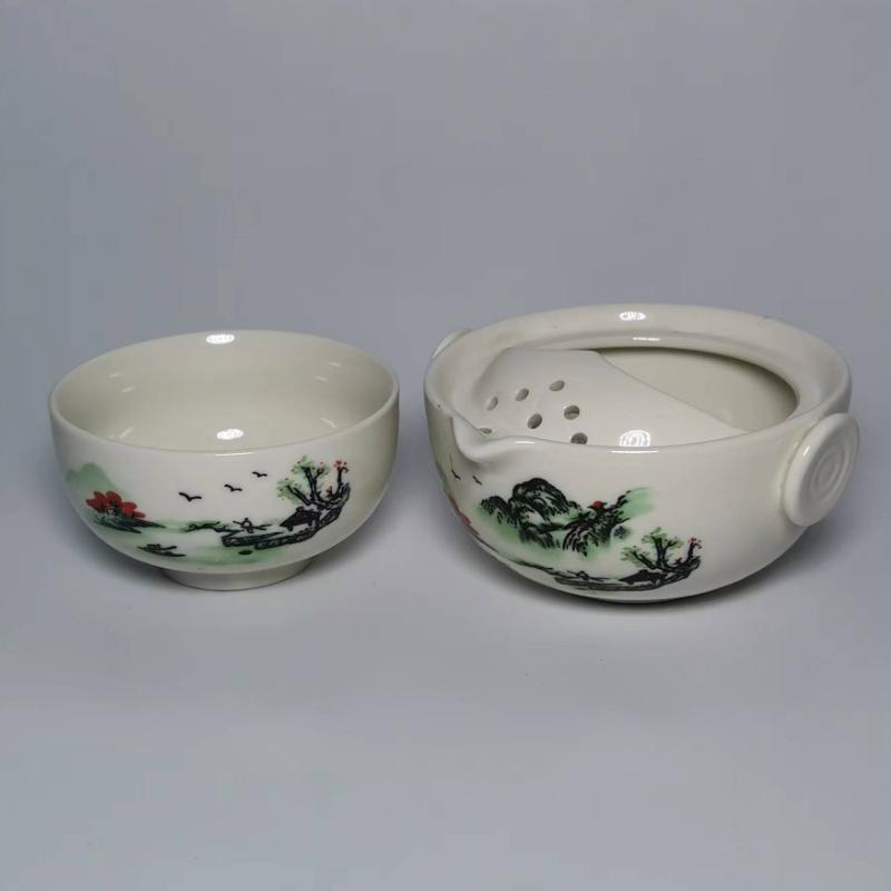 Hurtowy porcelanowy zestaw do herbaty 1 dzbanek 1 filiżanka, wysokiej jakości piękny i elegancki czajniczek Gaiwan i filiżanki łatwo podróżny czajnik