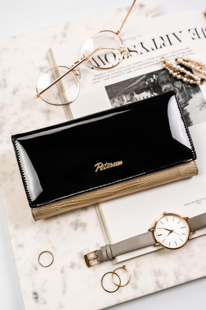 PTN LJ-42122-0650 Black-Gold women's wallet
