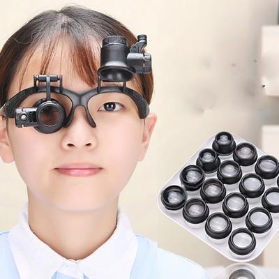 2.5X 4X 6X 8X 10X 15X 20X 25X LED Glasses Magnifier Magnifying Repair Loupe