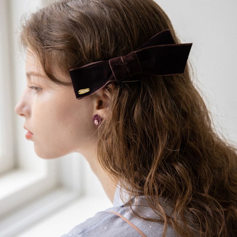 MERRYMOTIVE Velvet Ribbon Knot Hairpin (2colors)