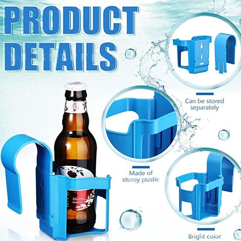 Poolside Cup Holder Drink Holder for Mostly Swimming Pools Non Spill Sturdy Beer Holder Storage Shelf for Top Round Rail