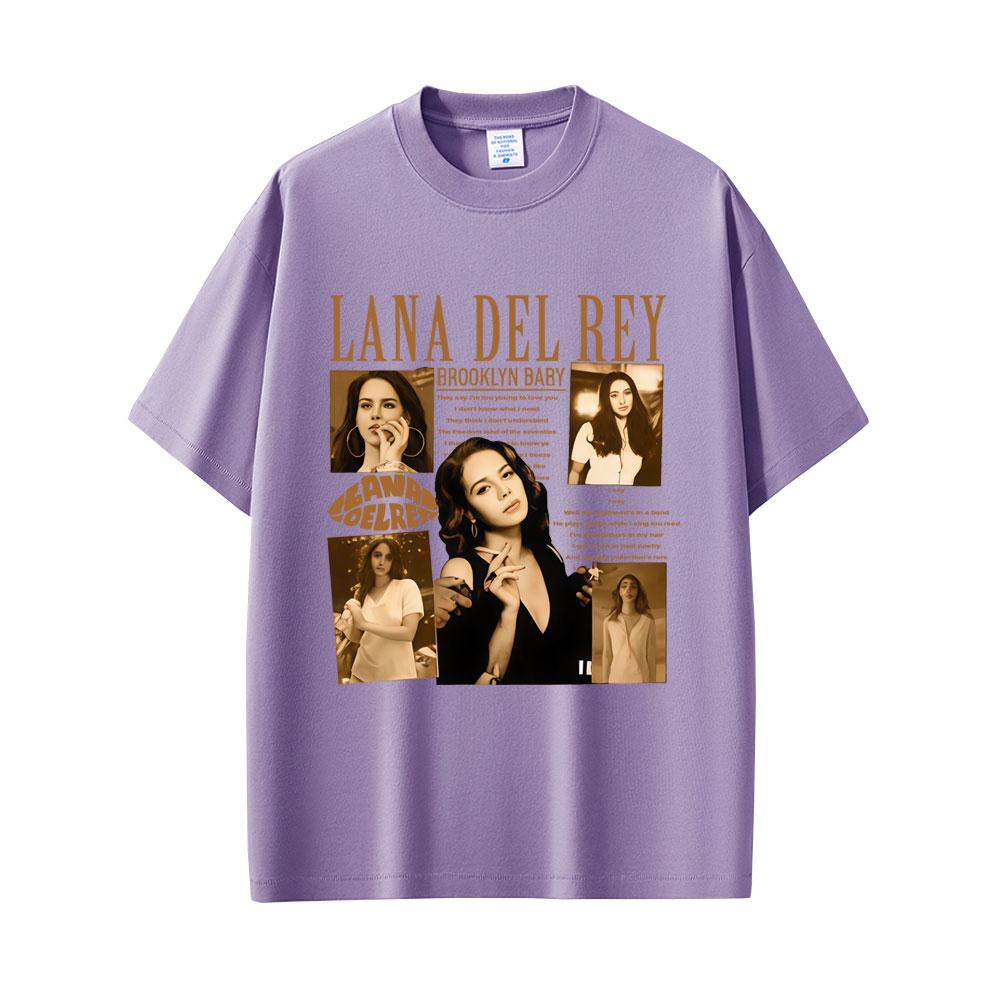 Sängerin Lana Del Rey Ultraviolence Brooklyn Baby Print T-Shirt Herren Damen Mode Popmusik T-Shirts Unisex Lässige Baumwoll-T-Shirts