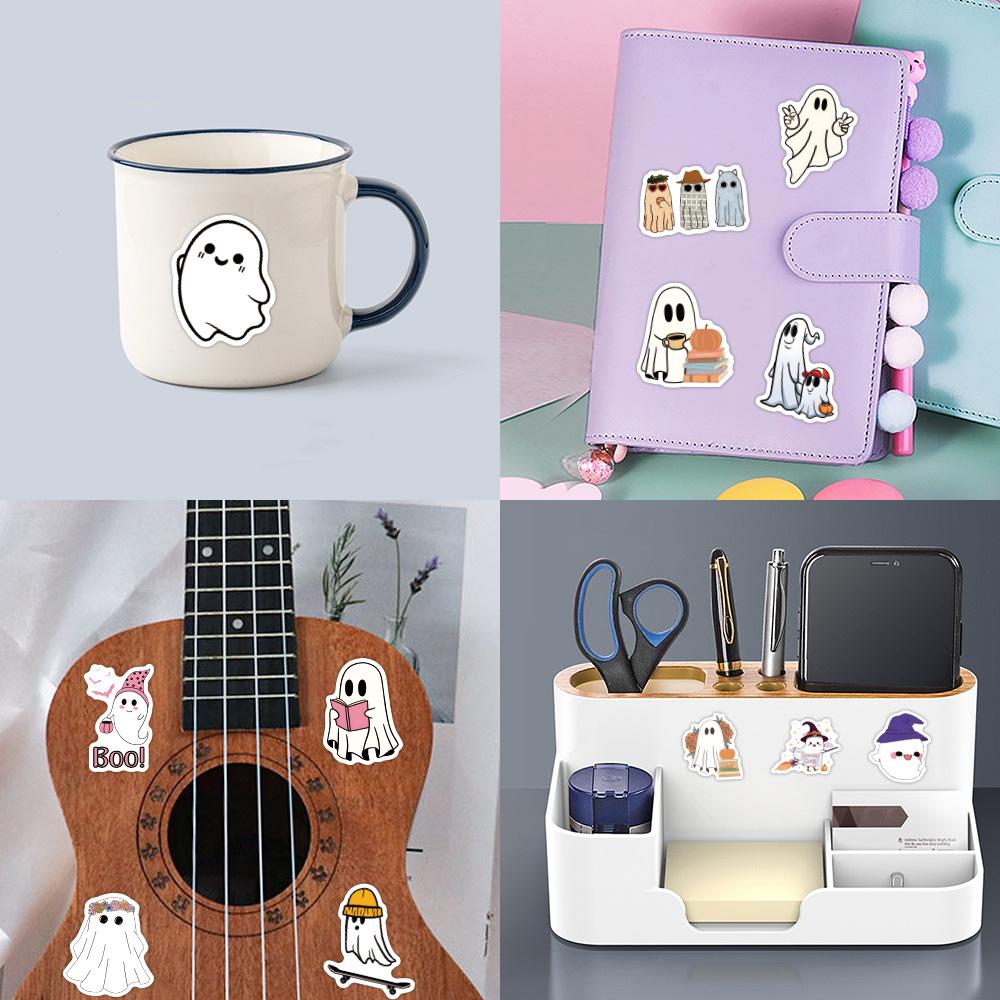 60-120 Cartoon Cute Ghost Ghost Stickers Wind Ghost Assembly Ghost Series Graffiti Stickers