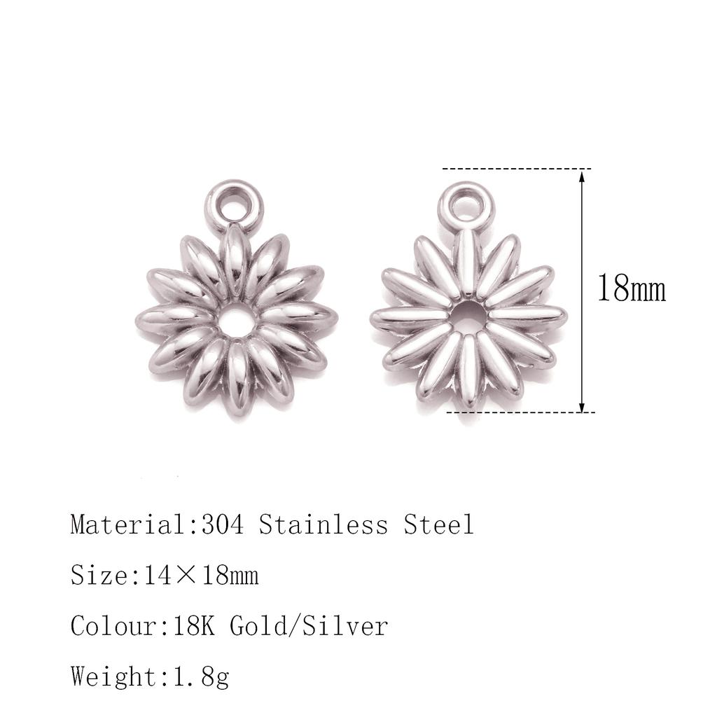 3Pcs Flower&Insect Charms Stainless Steel Exquisite Butterfly/Bee/Rose/Scarab Pendant Necklace Earring Dangle DIY Jewelry Making