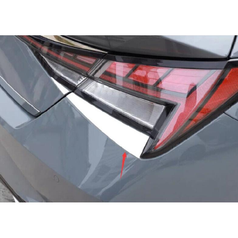For Hyundai Elantra 2021-2024 Chrome Steel Rear Lamp Taillight Strip Trim 4pcs