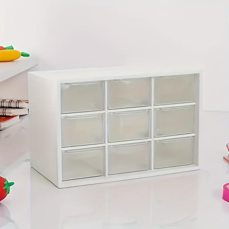 

Bead Material Storage Box. The Nine Grid Drawer Style Storage Box Is Stackable. Makeup Organizer for Dressing Table and Office белый