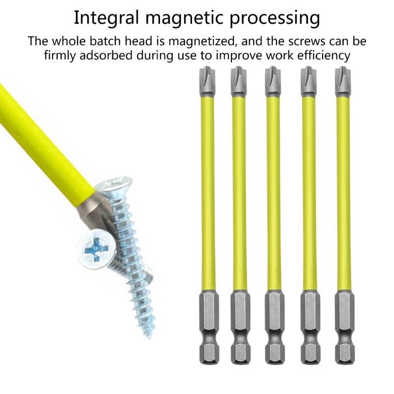 5 Stück Magnetische Spezial-Kreuzschlitz-Schraubendreher-Bits Nussdreher-Set FPH2 für Elektriker Schraubendreher-Bit 65mm 110mm