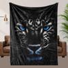1pc Black and White Leopard Print Flannel Blanket - Soft, High-Definition Digital Print,  Polyester, All-Season Comfort