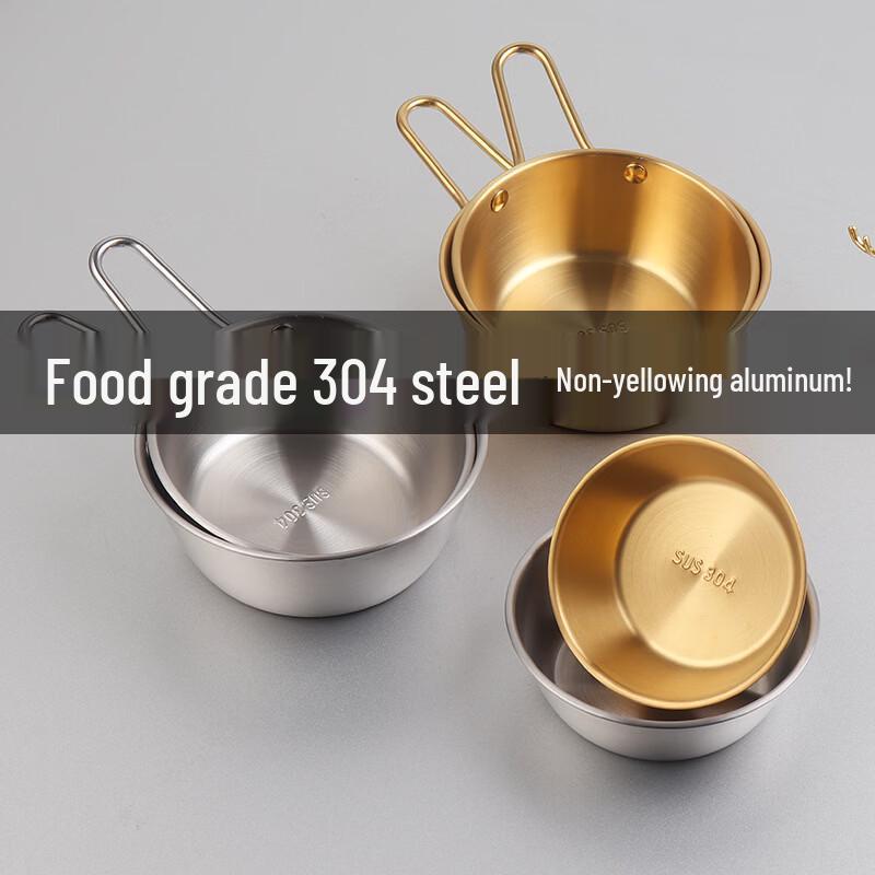 ZISIZ Korean Gold 304 Stainless Steel Rice Wine Bowl Set