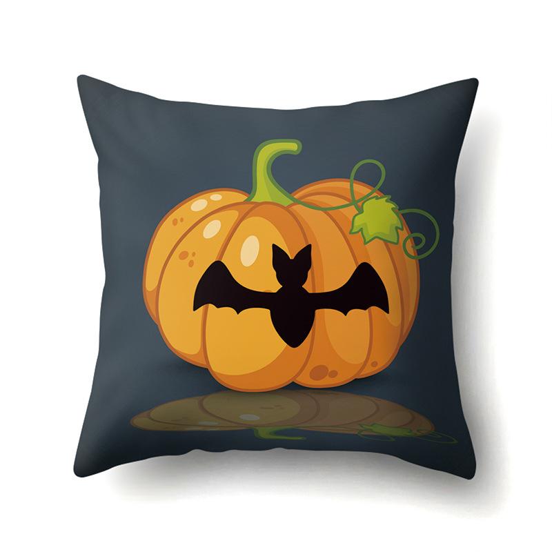 Halloween Polyester Pillow Case Car Waist Pillow Pumpkin Sofa Cushion Cover Office and Home Pillow Case
