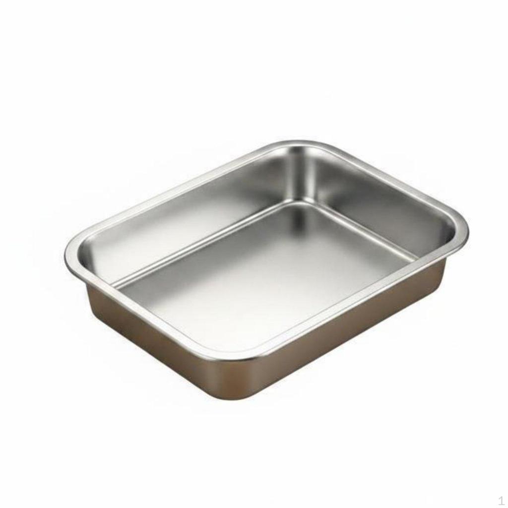 Rectangular Metal Container with Lid Easy to Clean Catering Tray Reusable Kitchenware for