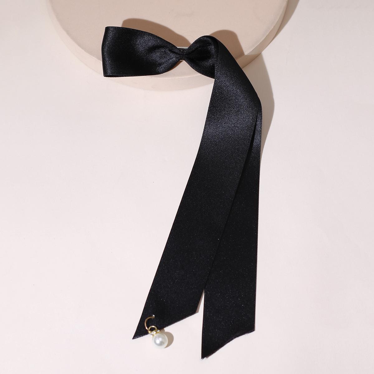 

Lystrfac Винтажный бархатный бант для волос для женщин длинная лента жемчужная заколка для волос простая верхняя клипса женские заколки для волос аксессуары для волос