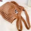 New Large Capacity Shoulder Composite Bag Weave Beach Vacation Handbags Women Knitted Hollow Out Tote Bags