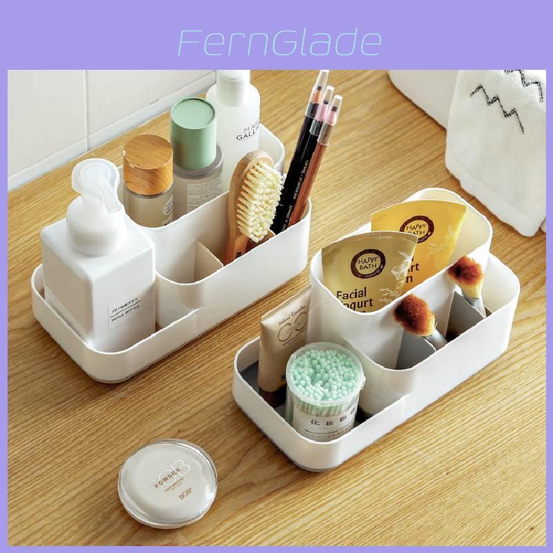 Plastic Organizer Storage Box With Dividers For Makeup And Desk Clutter Management