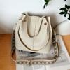 Bolso cruzado de hombro tipo cubo con correa ancha estilo coreano para mujer