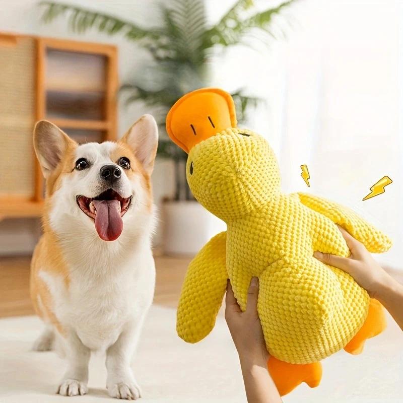 Dog Calming Duck, 2026 Yellow Duck Dog Toy, The Mellow Ducks Calming Pillow, Dogs Ducks Toy with Quacking Sound for Indoor Dogs