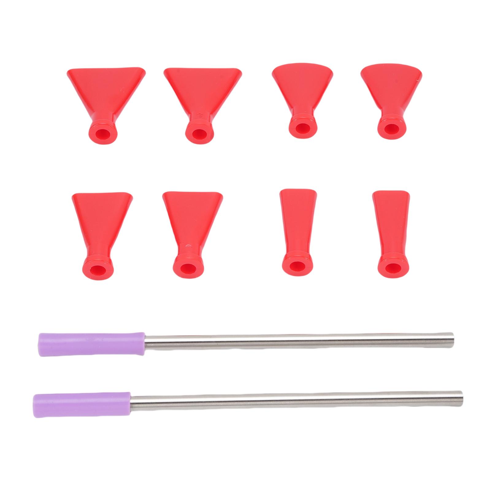 

2Pcs Stainless Steel Straw 8Pcs Blow Nozzles Set Multifunctional Acrylic Pouring Paint Supplies