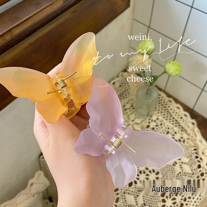 Stylish Frosted Butterfly Shark Hair Clip for Women