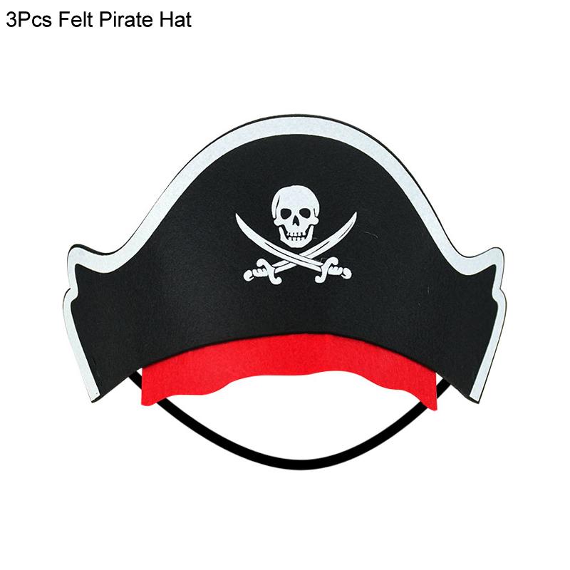Halloween Pirate Hat Cap Decoration Kids Adult Halloween Masquerade Captain Cosplay Costume Props Pirate Theme Birthday Party
