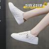 Fashion temperament versatile student sports and leisure shoes round head flat bottom lace-up white shoes board shoes