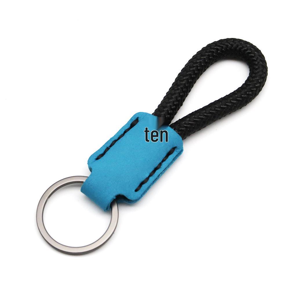 Handmade Genuine Leather Key Chain Pendant - Frosted Leather, Multifunctional Lanyard, Creative Design Key Ring