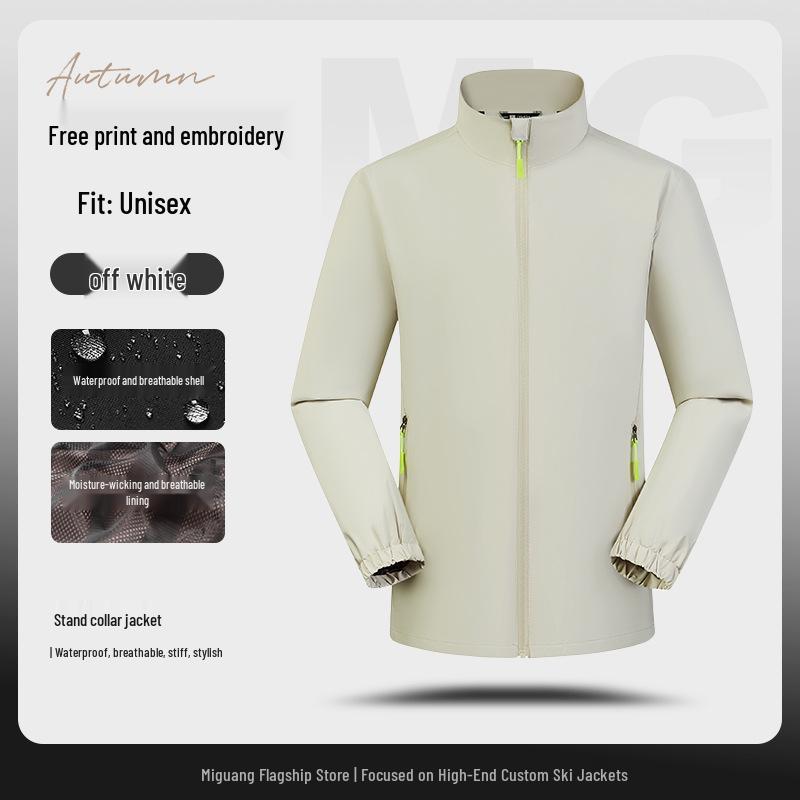 Men's Waterproof Windproof Mountaineering Jacket with Custom Logo Print - Durable Workwear for Companies and Groups